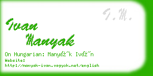 ivan manyak business card